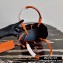 Prada Leather Tress Tote Bag with Woven Motif 1BG318 Orange 2020