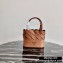 Prada Leather Tress Tote Bag with Woven Motif 1BG318 Brown 2020