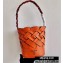 Prada Leather Tress Bucket Bag with Woven Motif 1BE049 Orange 2020
