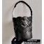 Prada Leather Tress Bucket Bag with Woven Motif 1BE049 Black 2020