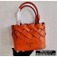 Prada Leather Tress Tote Bag with Woven Motif 1BG318 Orange 2020