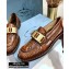 Prada Braided Leather Loafers Brown 2020