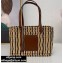 Loewe Small Square Basket bag in reed and calfskin