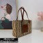 Loewe Small Square Basket bag in reed and calfskin