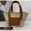 Loewe Small Basket bag in palm leaf and calfskin