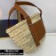 Loewe Small Basket bag in palm leaf and calfskin