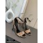 Louis Vuitton Heel 10cm LV Circle Madeleine Sandals Suede Camel 2020