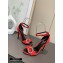 Louis Vuitton Heel 10cm LV Circle Madeleine Sandals Suede Red 2020