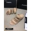 Chanel Heel 4.5cm Lambskin Chain Mules Beige 2020