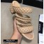 Chanel Heel 4.5cm Lambskin Chain Mules Beige 2020