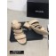 Chanel Heel 4.5cm Lambskin Chain Mules Beige 2020