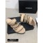 Chanel Heel 4.5cm Lambskin Chain Mules Beige 2020