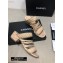 Chanel Heel 4.5cm Lambskin Chain Mules Beige 2020