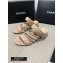Chanel Heel 4.5cm Lambskin Chain and Pearl Mules Beige 2020