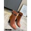 Louis Vuitton Monogram-Flower Heel 10cm Ankle Boots Brown with Buckle 2020