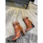 Louis Vuitton Monogram-Flower Heel 10cm Ankle Boots Brown with Buckle 2020