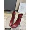 Louis Vuitton Monogram-Flower Heel 10cm Ankle Boots Burgundy with Buckle 2020