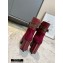 Louis Vuitton Monogram-Flower Heel 10cm Ankle Boots Burgundy with Buckle 2020