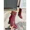 Louis Vuitton Monogram-Flower Heel 10cm Ankle Boots Burgundy with Buckle 2020