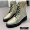 Balmain Leather Ranger Romy Ankle Boots Quilted Gold 2020