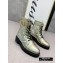 Balmain Leather Ranger Romy Ankle Boots Quilted Gold 2020