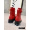 Balmain Leather Ranger Romy Ankle Boots Quilted Red 2020
