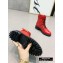 Balmain Leather Ranger Romy Ankle Boots Quilted Red 2020