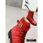 Balmain Leather Ranger Romy Ankle Boots Quilted Red 2020