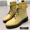 Balmain Leather Ranger Romy Ankle Boots Fabric Yellow 2020