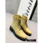 Balmain Leather Ranger Romy Ankle Boots Fabric Yellow 2020