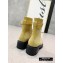 Balmain Leather Ranger Romy Ankle Boots Fabric Yellow 2020