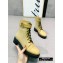 Balmain Leather Ranger Romy Ankle Boots Fabric Yellow 2020