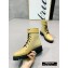 Balmain Leather Ranger Romy Ankle Boots Fabric Yellow 2020