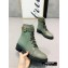 Balmain Leather Ranger Romy Ankle Boots Fabric Green 2020