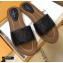 Louis Vuitton Grained Calf Leather Lock It Flat Mules Black 2020