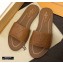 Louis Vuitton Grained Calf Leather Lock It Flat Mules Brown 2020