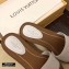 Louis Vuitton Grained Calf Leather Lock It Flat Mules White 2020