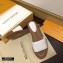 Louis Vuitton Grained Calf Leather Lock It Flat Mules White 2020