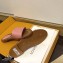 Louis Vuitton Grained Calf Leather Lock It Flat Mules Pink 2020
