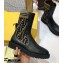 Fendi Leather Biker Ankle Boots Black/FF Logo 2020
