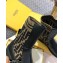 Fendi Leather Biker Ankle Boots Black/FF Logo 2020