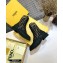 Fendi Leather Lace-up Biker Ankle Boots Black/FF Logo 2020