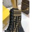 Fendi Leather Lace-up Biker Ankle Boots Black/FF Logo 2020