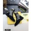 Fendi Leather Lace-up Biker Ankle Boots Black/White 2020