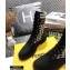 Fendi Leather Lace-up Biker Ankle Boots Black/White 2020
