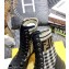 Fendi Leather Lace-up Biker Ankle Boots Black/White 2020