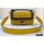 Fendi Leather Medium Baguette Interlace Bag Yellow 2020