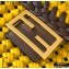 Fendi Leather Medium Baguette Interlace Bag Yellow 2020