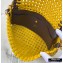 Fendi Leather Medium Baguette Interlace Bag Yellow 2020