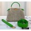Fendi Raffia Peekaboo Iconic Mini Bag Green 2020